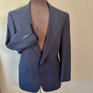 Hart Schaffner & Marx Men's blazer sports coat sz 40R navy pinstriped wool union